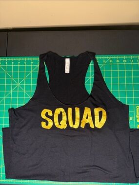 Bella Canvas Black Tank Top with Gold "SQUAD" Print